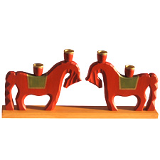 KONSTHANTVERK Lindqvist dual horse with saddle red