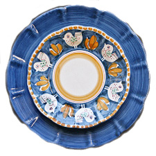 SOLIMENE ceramics dinner plate blue