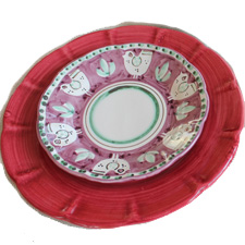 SOLIMENE ceramics dinner plate red