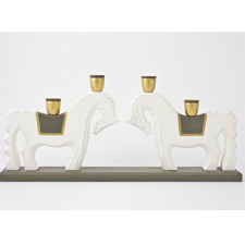KONSTHANTVERK Lindqvist dual horse with saddle grey
